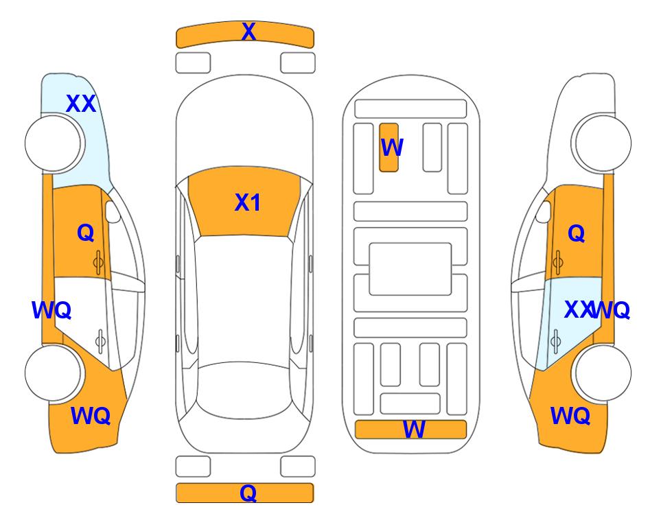 Схема состояния кузова Lotte для KIA THE NEW K3 (G) 1.6 Trendy