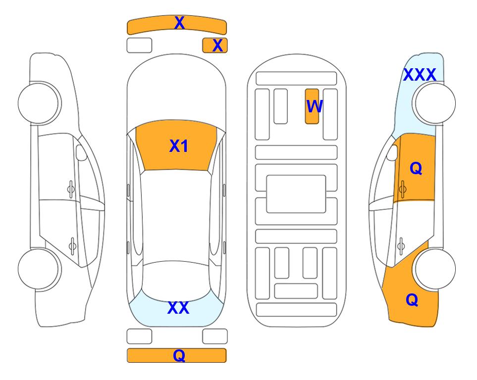 Схема состояния кузова Lotte для Hyundai THE NEW GRANDEUR (G) 2.5 Le Blanc