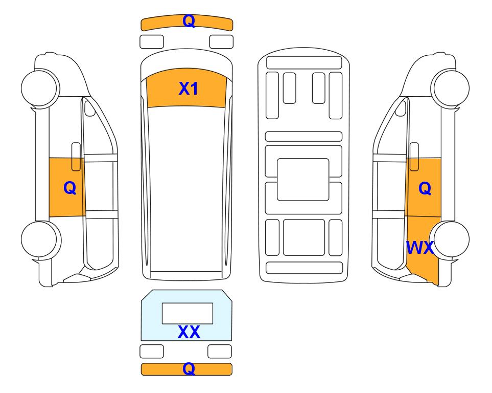 Схема состояния кузова Lotte для Hyundai STARIA (D) 2.2 Cargo 5-Seater Smart