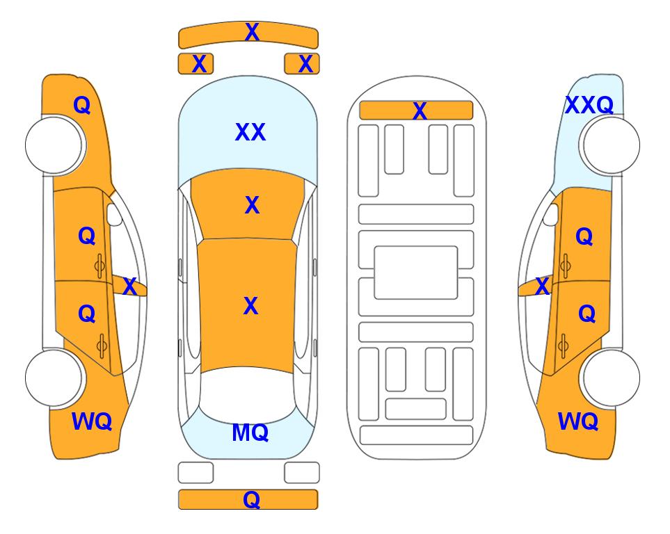 Схема состояния кузова Lotte для Hyundai SONATA DN8 (L) 2.0 Premium Rental Car
