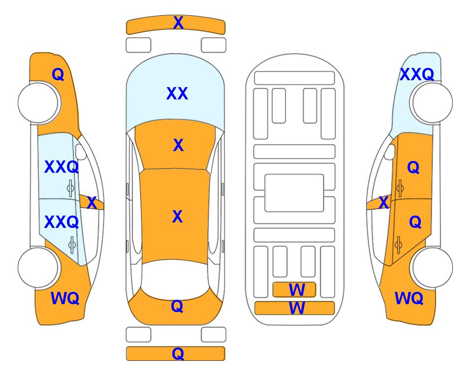 Схема состояния кузова Lotte для Hyundai SONATA DN8 (L) 2.0 Premium Rental Car